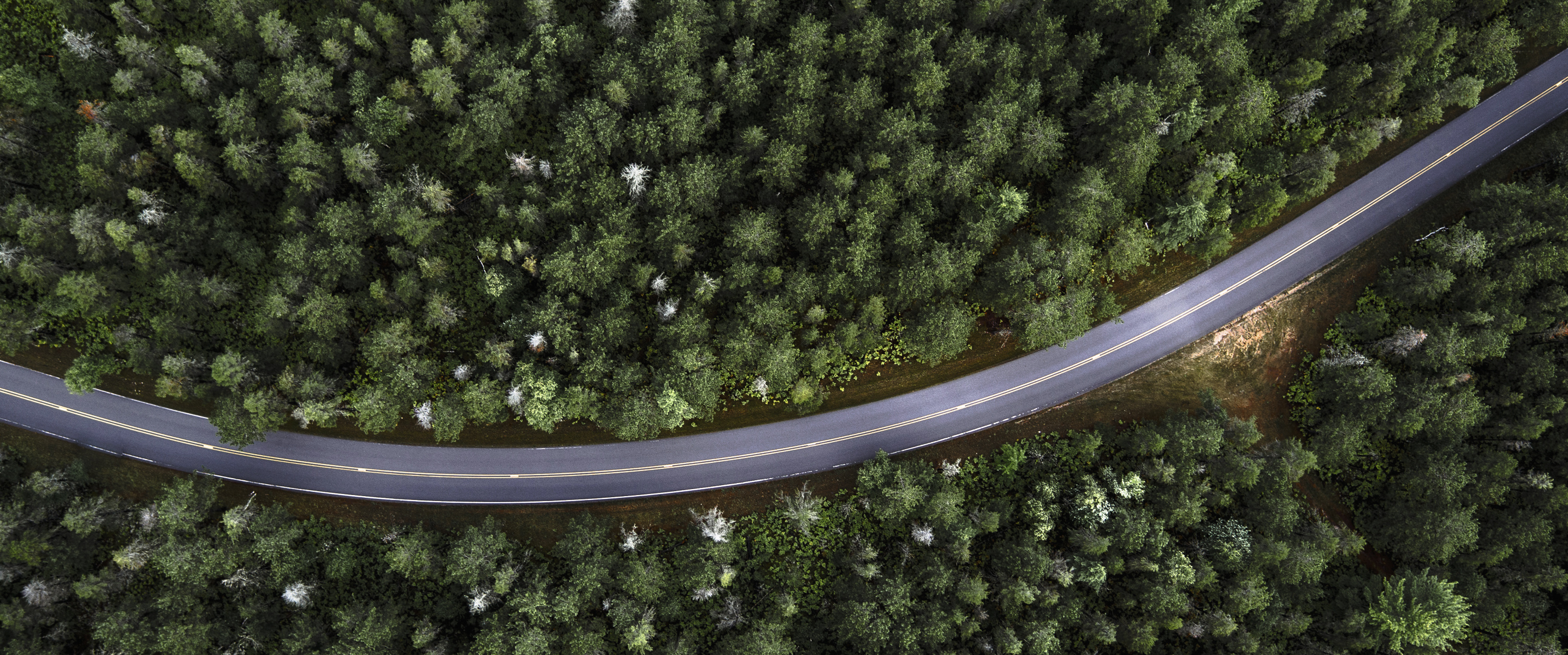 Sustainability aerial view of country road