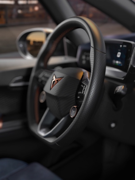 CUPRA steering wheel with satellite buttons