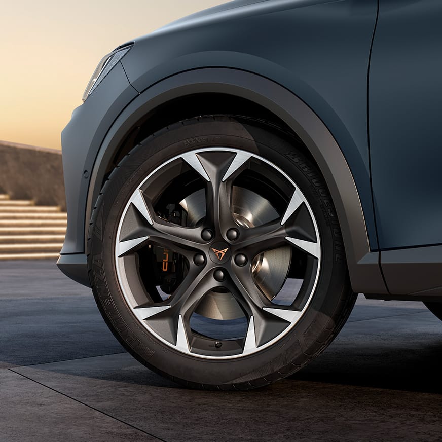 cupra formentor with 38 19 inch alloy wheels in sport black matte and silver  