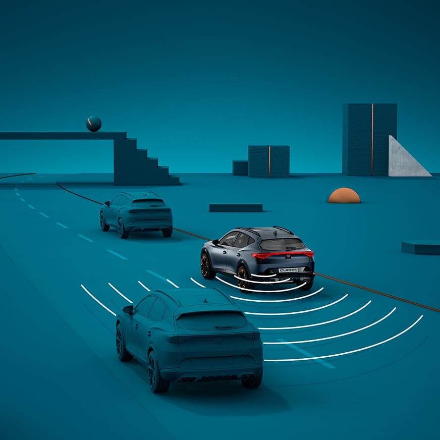 new cupra formentor with rear traffic alert sensors