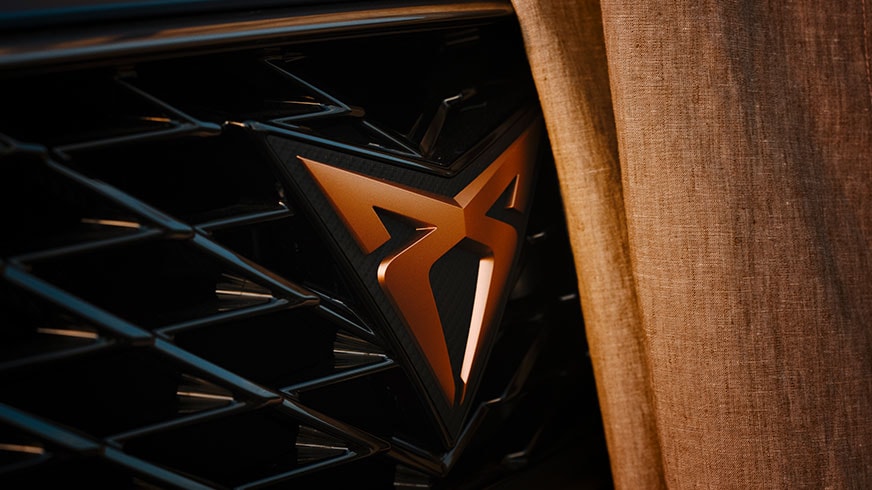 new CUPRA Formentor compact suv logo in the front grilled 