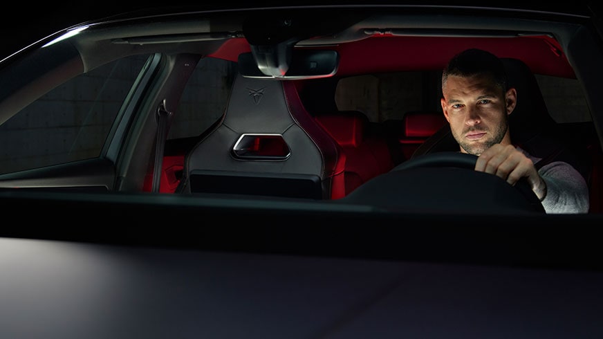 cupra leon ehybrid five door magnetic tech matte compact sports car digital cockpit with voice command