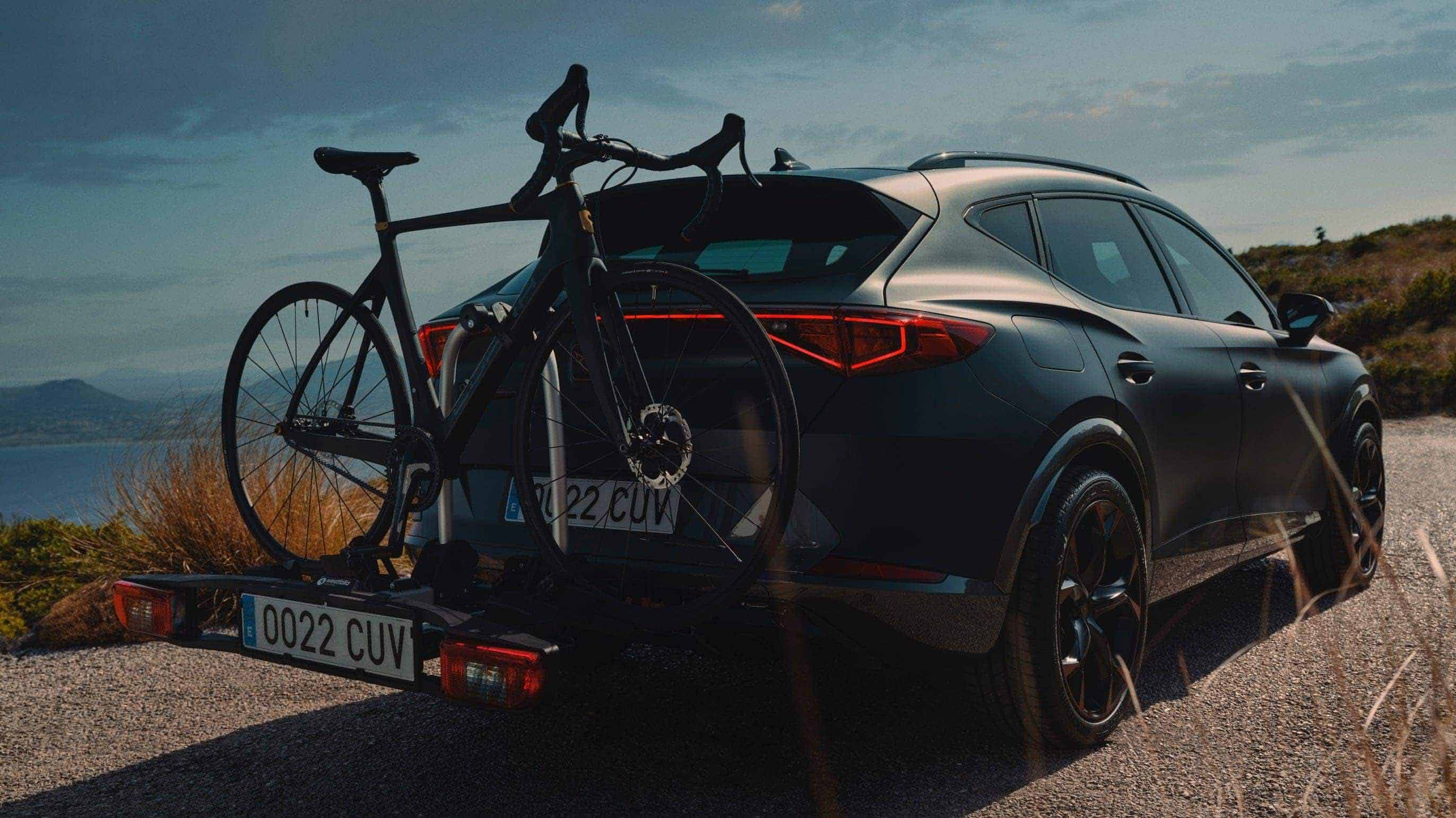 CUPRA Formentor towing bike rack accessory.