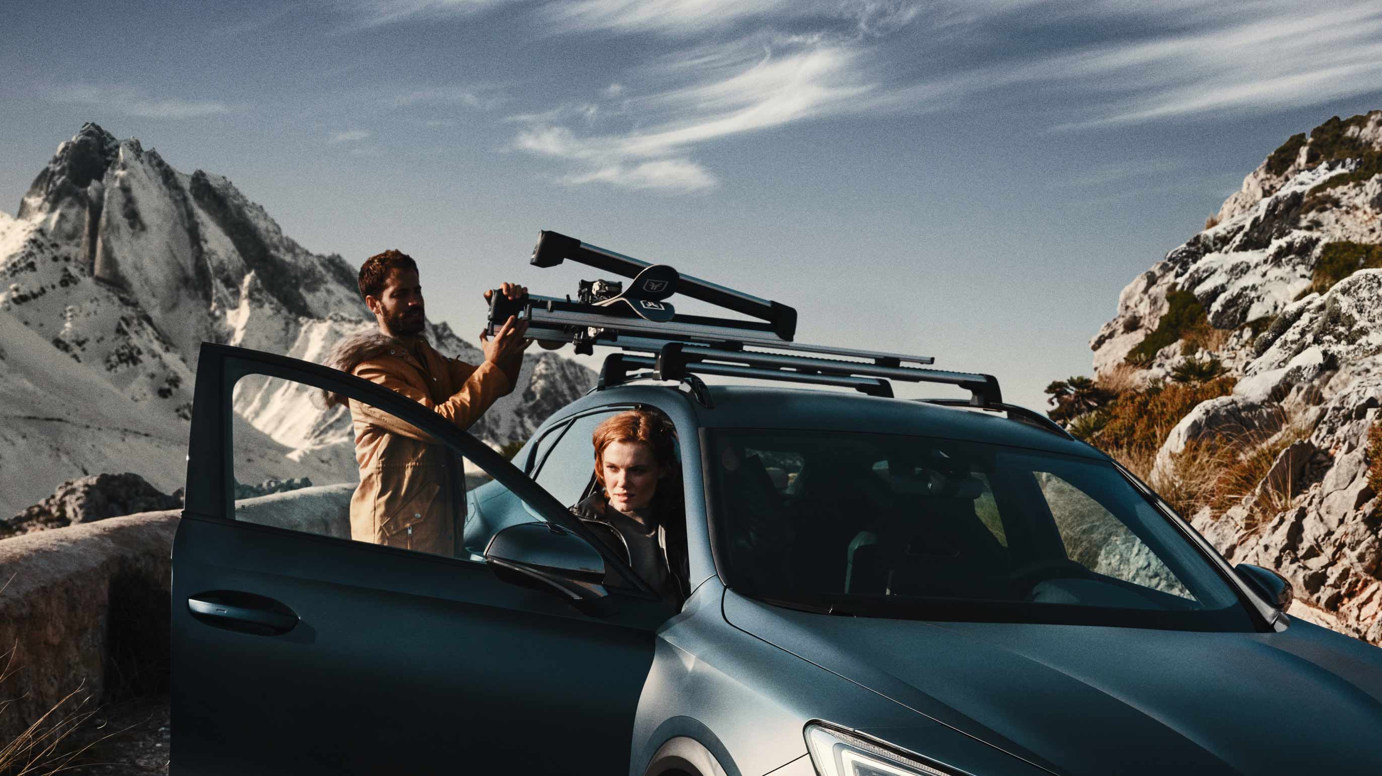 CUPRA Formentor with extendable ski rack accessory  