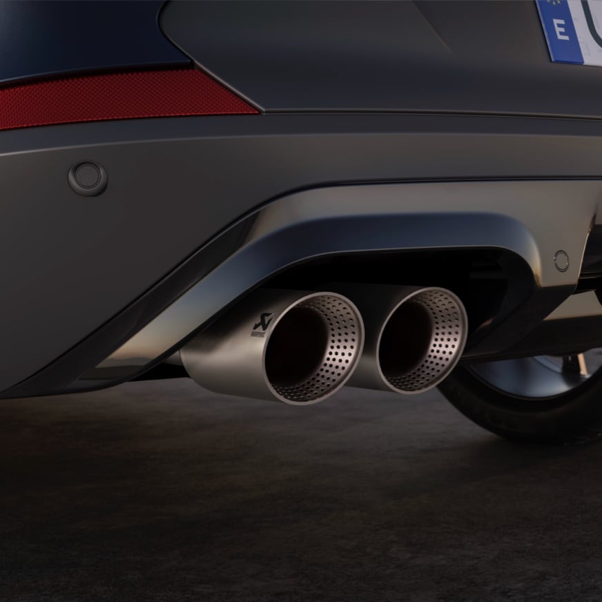 cupra formentor compact suv with twin akrapovic exhaust pipes