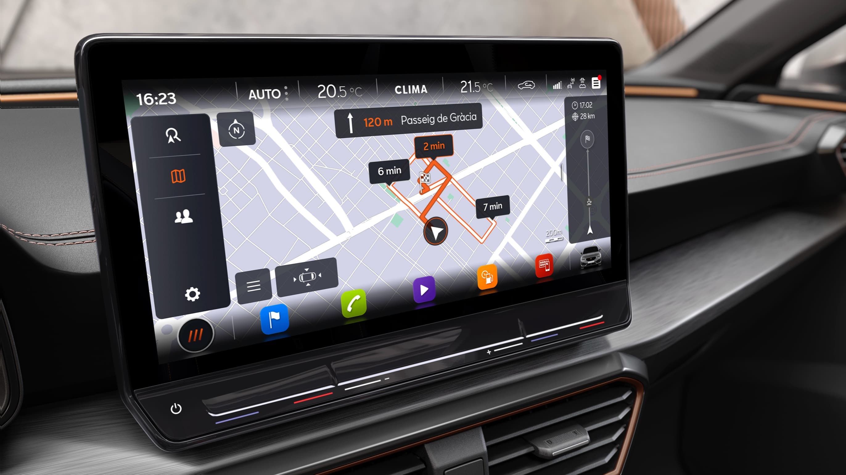 new CUPRA Leon Sportstourer ehybrid Family Sports Car Navi system